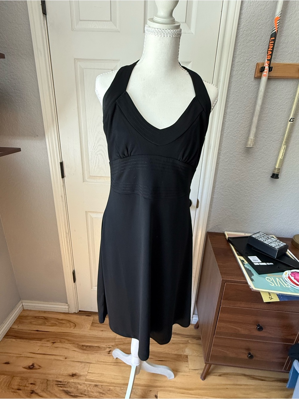 Banana Republic Black Backless Halter Dress